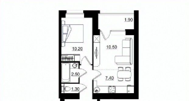 планировка квартиры 42 м2